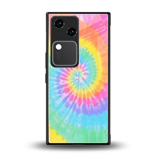 Rainbow back phone cover | glass case for vivo v30