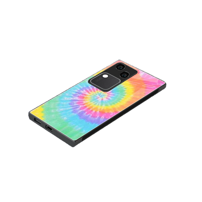 Rainbow stylish phone case for vivo v30 | glossy glass and slim fit