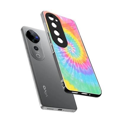Rainbow sleek vivo v40 pro cover with tempered glass back and TPU edges