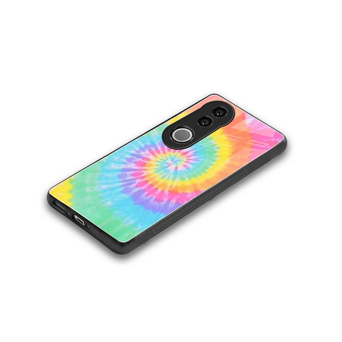 Rainbow stylish phone case for vivo v50 | glossy glass and slim fit