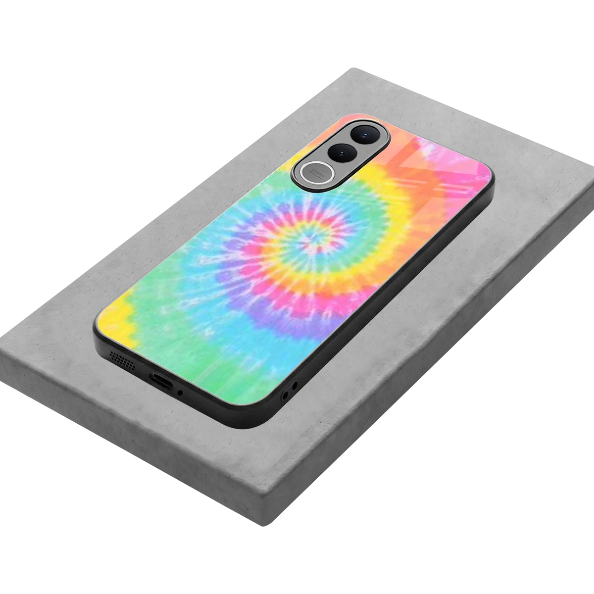Rainbow stylish phone case for vivo v70 fe | glossy glass and slim fit
