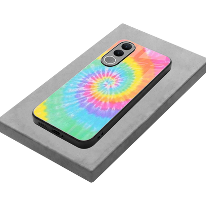 Rainbow stylish phone case for vivo v70 fe | glossy glass and slim fit