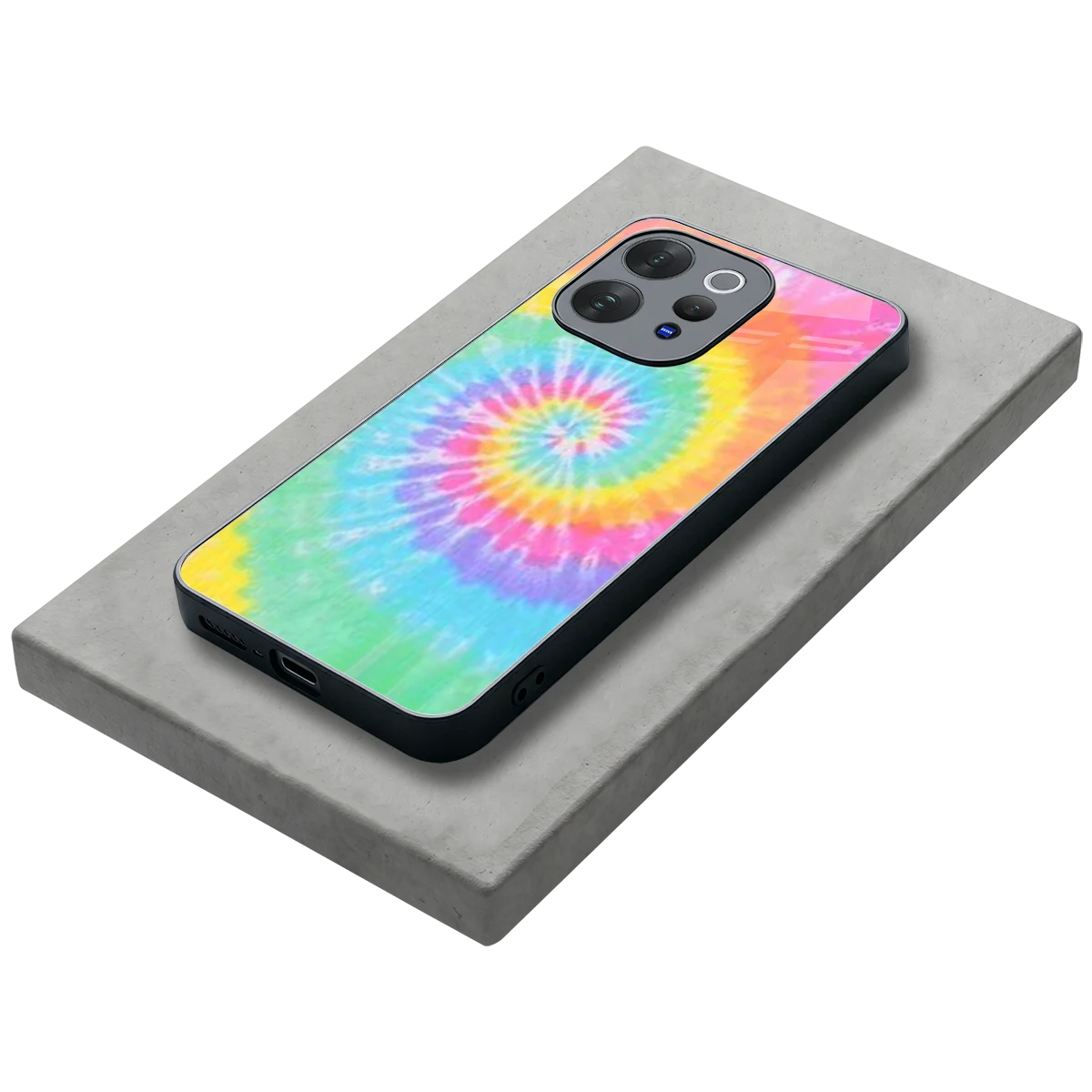 Rainbow stylish phone case for vivo v70 | glossy glass and slim fit