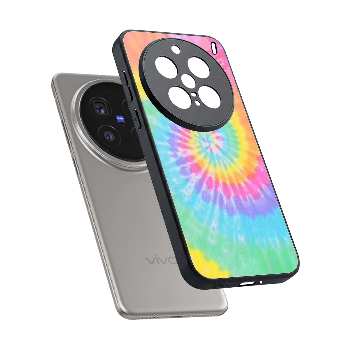 Rainbow sleek vivo x200 pro cover with tempered glass back and TPU edges