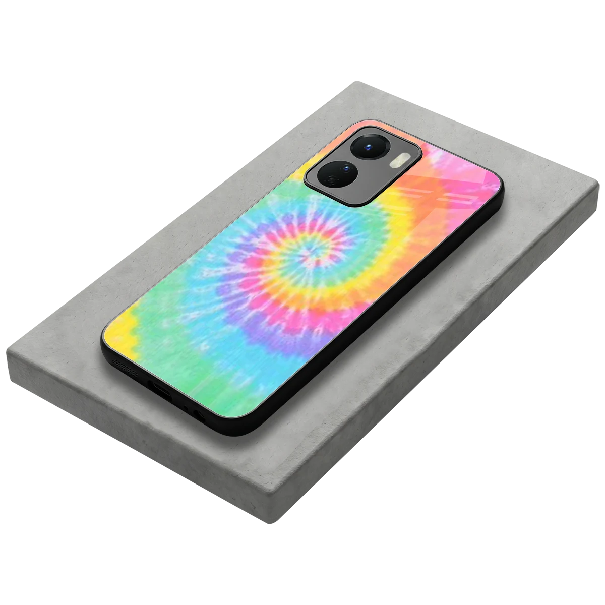 Rainbow stylish phone case for vivo y16 | glossy glass and slim fit