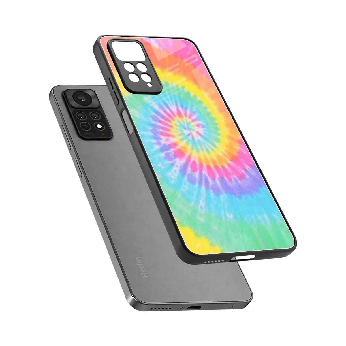 Rainbow sleek redmi note 11 pro cover with tempered glass back and TPU edges