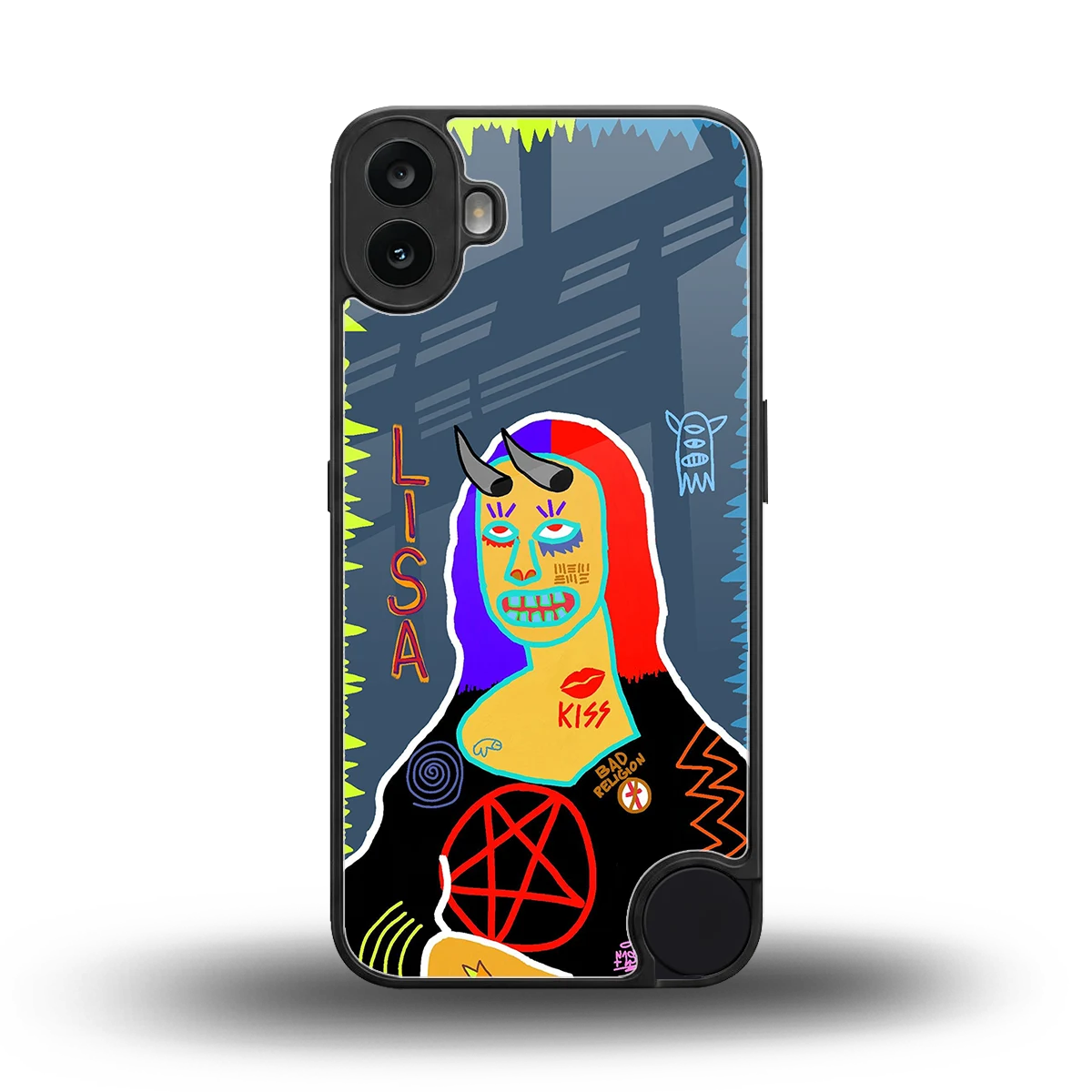 Rebel Lisa back phone cover | glass case for cmf nothing phone 1