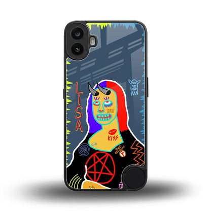 Rebel Lisa back phone cover | glass case for cmf nothing phone 1
