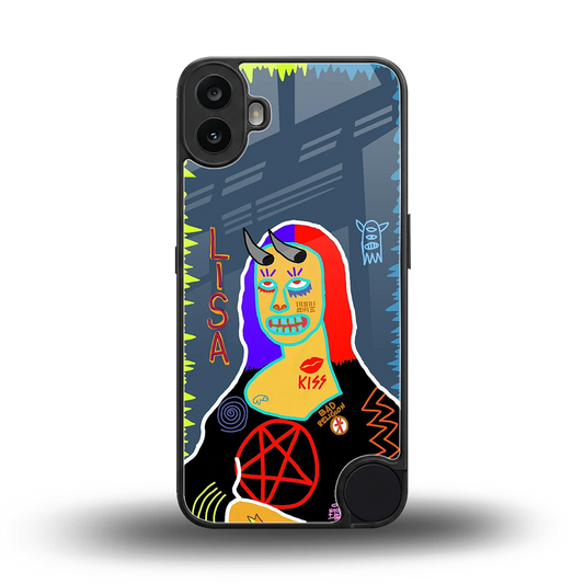 Rebel Lisa back phone cover | glass case for cmf nothing phone 1