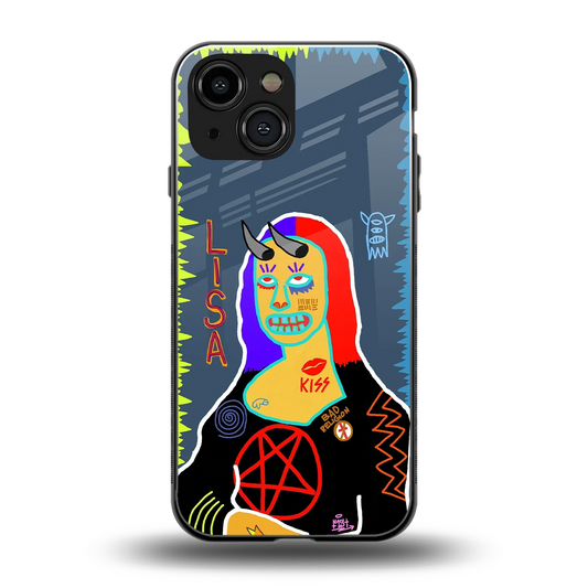 Rebel Lisa back phone cover | glass case for iphone 13 mini