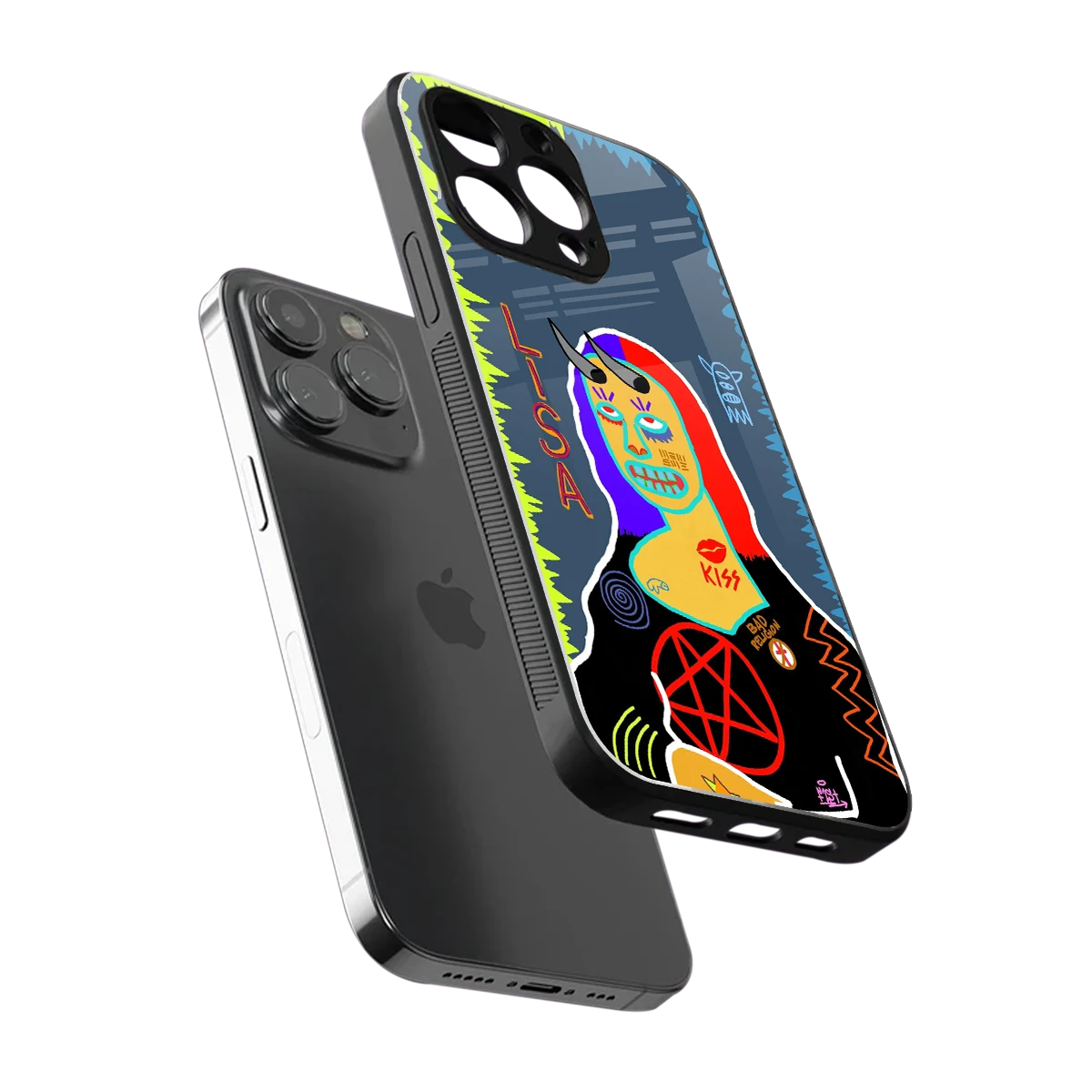 Rebel Lisa sleek iphone 14 pro max cover with tempered glass back and TPU edges