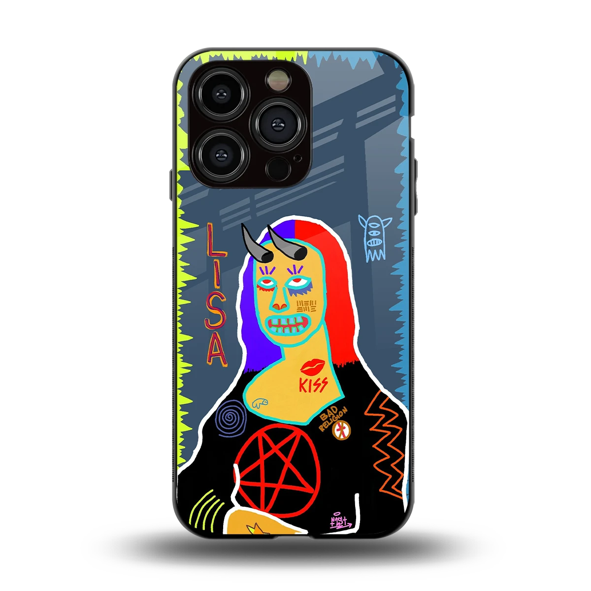 Rebel Lisa back phone cover | glass case for iphone 13 pro