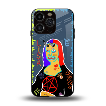 Rebel Lisa back phone cover | glass case for iphone 13 pro