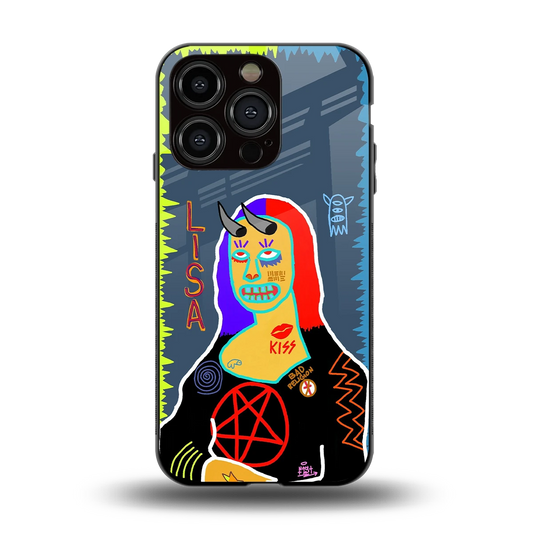 Rebel Lisa back phone cover | glass case for iphone 13 pro