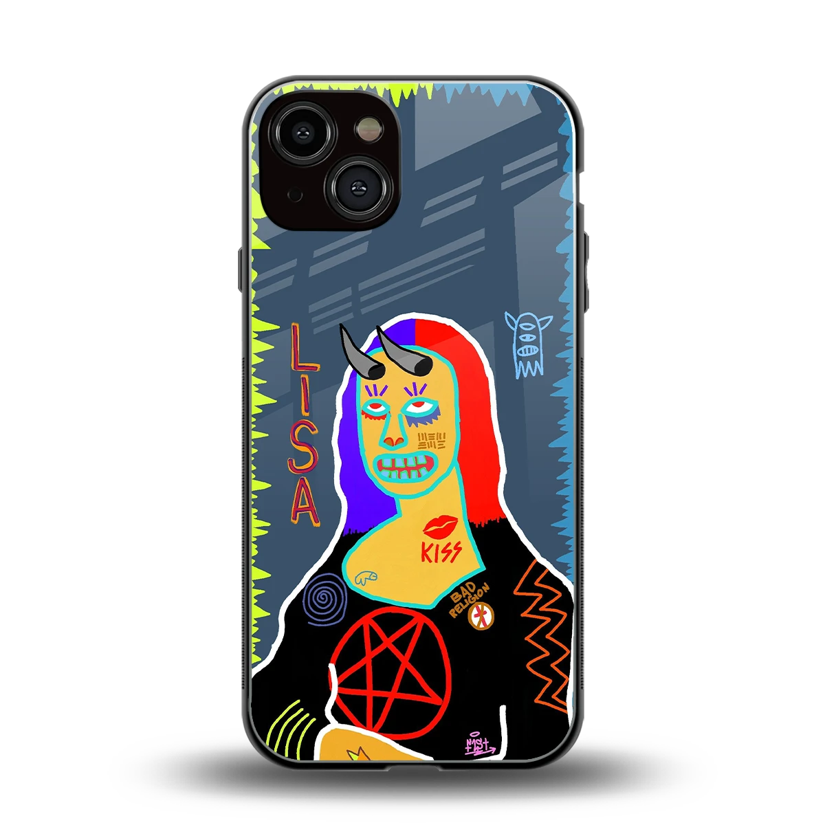 Rebel Lisa back phone cover | glass case for iphone 13