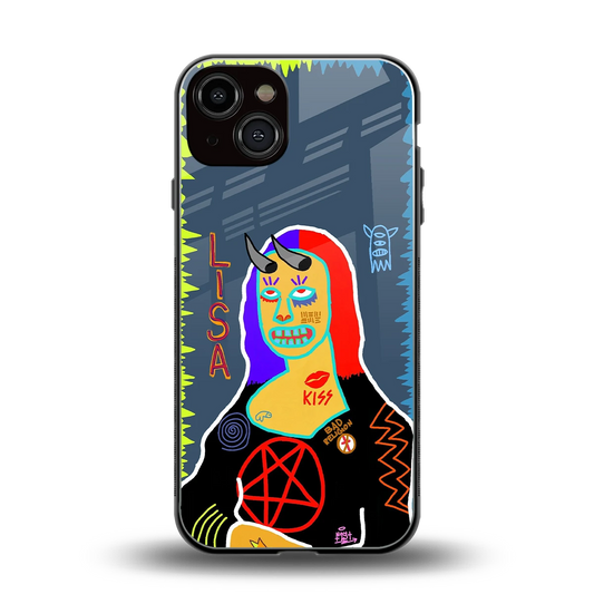 Rebel Lisa back phone cover | glass case for iphone 14