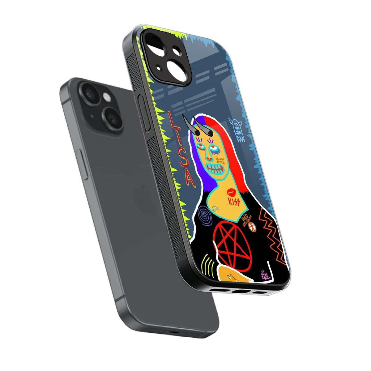 Rebel Lisa sleek iphone 13 cover with tempered glass back and TPU edges