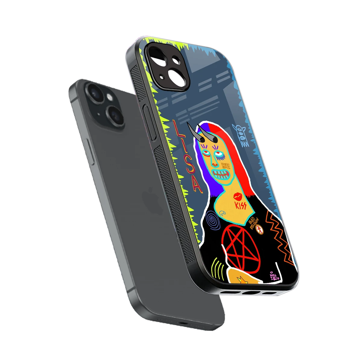 Rebel Lisa sleek iphone 15 plus cover with tempered glass back and TPU edges