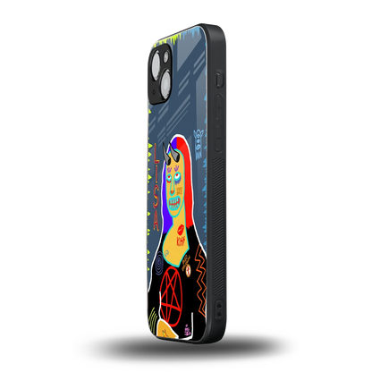 Rebel Lisa iphone 15 plus mobile cover | shockproof glass phone case
