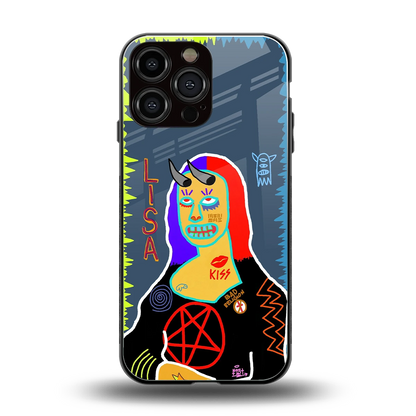 Rebel Lisa back phone cover | glass case for iphone 15 pro max