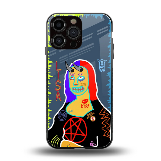 Rebel Lisa back phone cover | glass case for iphone 15 pro max