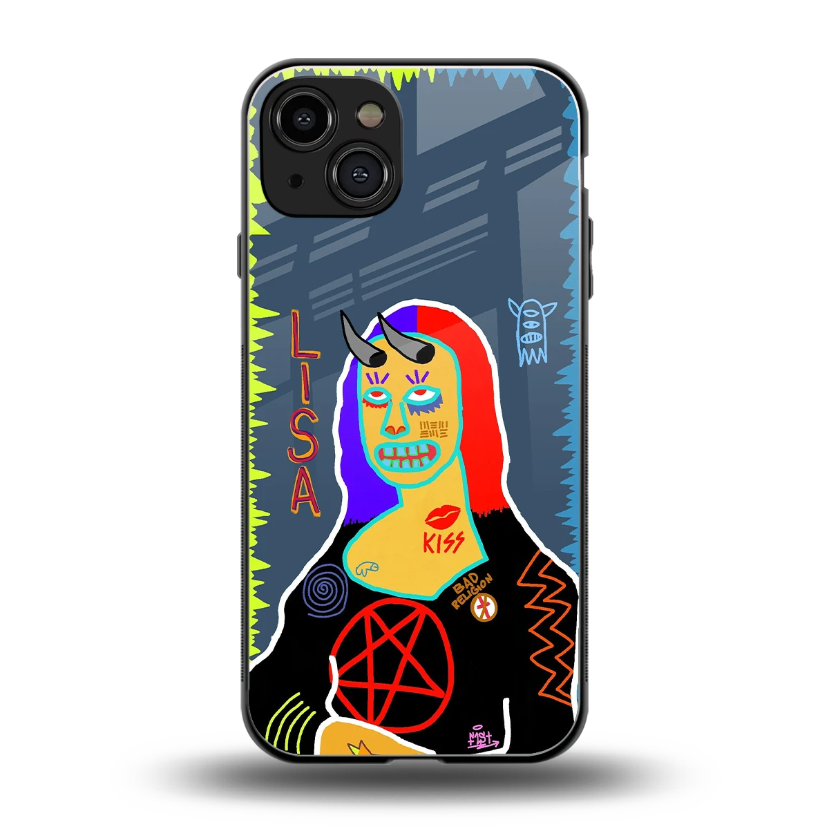 Rebel Lisa back phone cover | glass case for iphone 15
