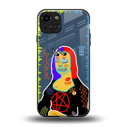 Rebel Lisa back phone cover | glass case for iphone 15