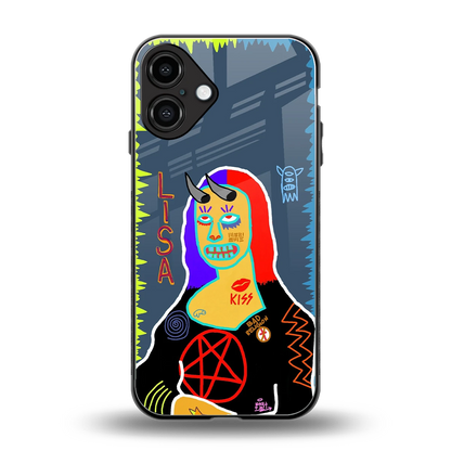 Rebel Lisa back phone cover | glass case for iphone 16 plus