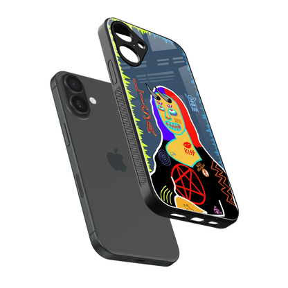 Rebel Lisa sleek iphone 16 plus cover with tempered glass back and TPU edges