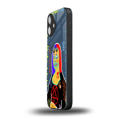 Rebel Lisa iphone 16 plus mobile cover | shockproof glass phone case