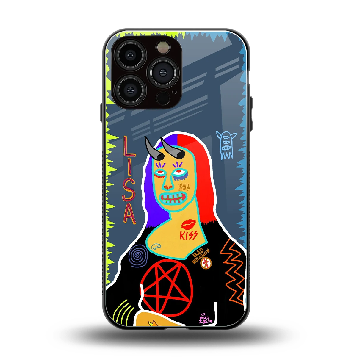 Rebel Lisa back phone cover | glass case for iphone 16 pro max