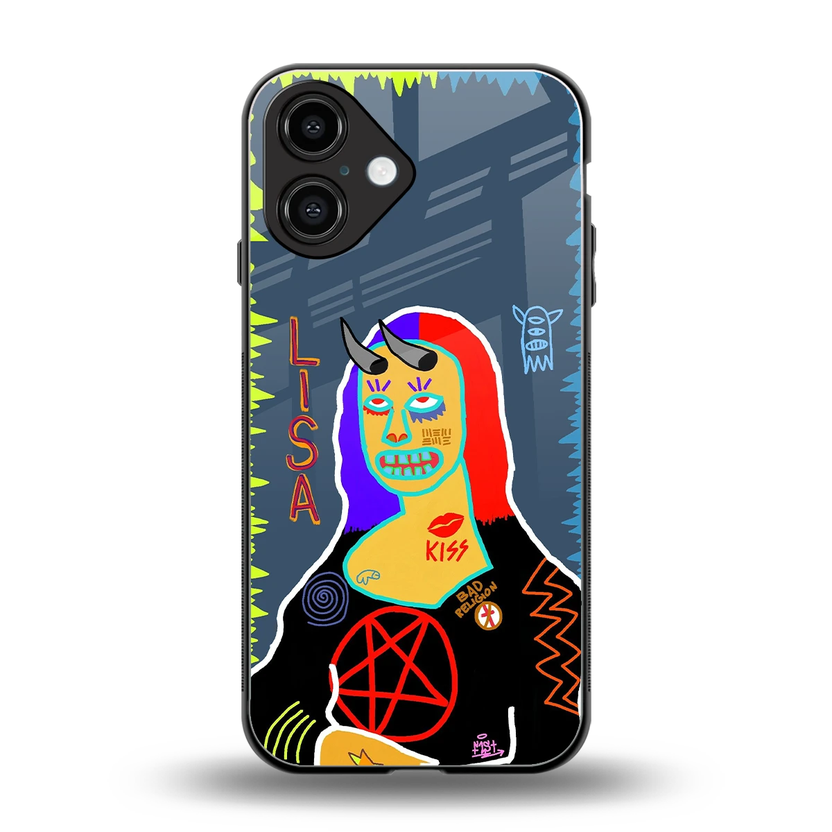 Rebel Lisa back phone cover | glass case for iphone 16