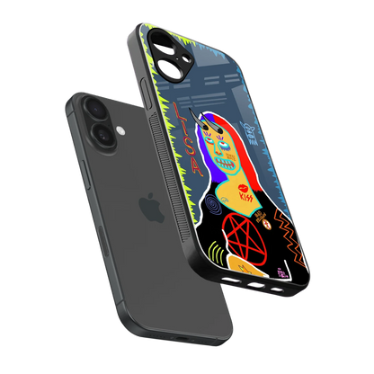 Rebel Lisa sleek iPhone 16 cover with tempered glass back and TPU edges