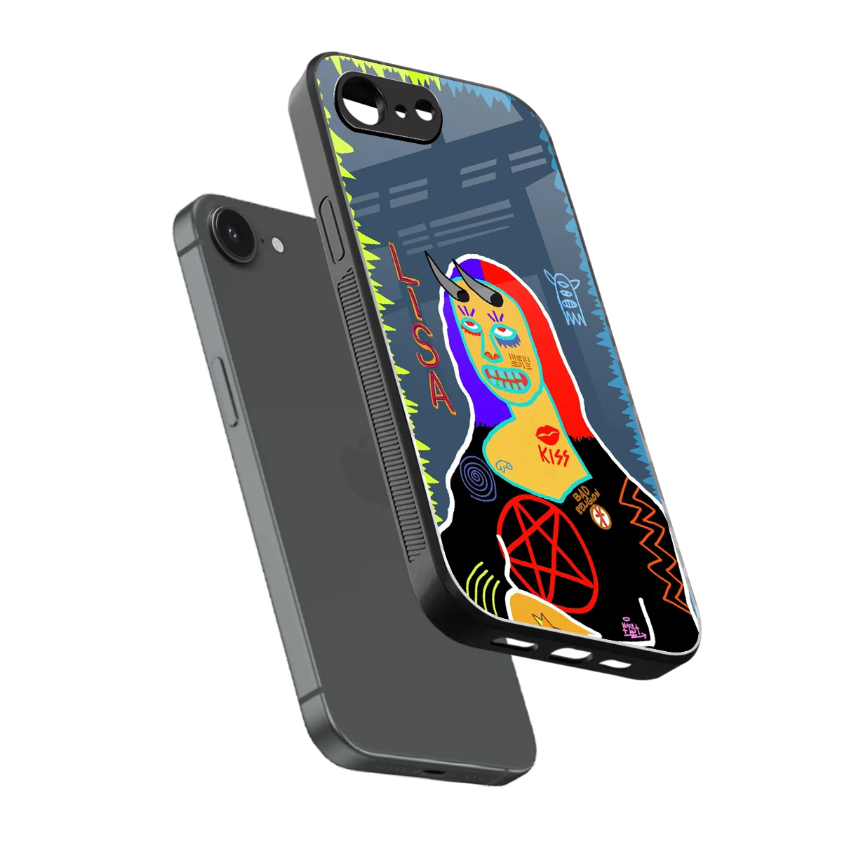 Rebel Lisa sleek iphone 16e cover with tempered glass back and TPU edges