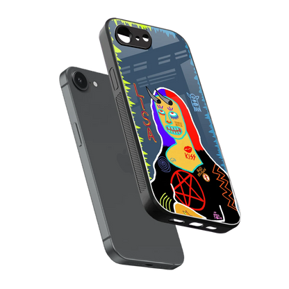 Rebel Lisa sleek iphone 16e cover with tempered glass back and TPU edges