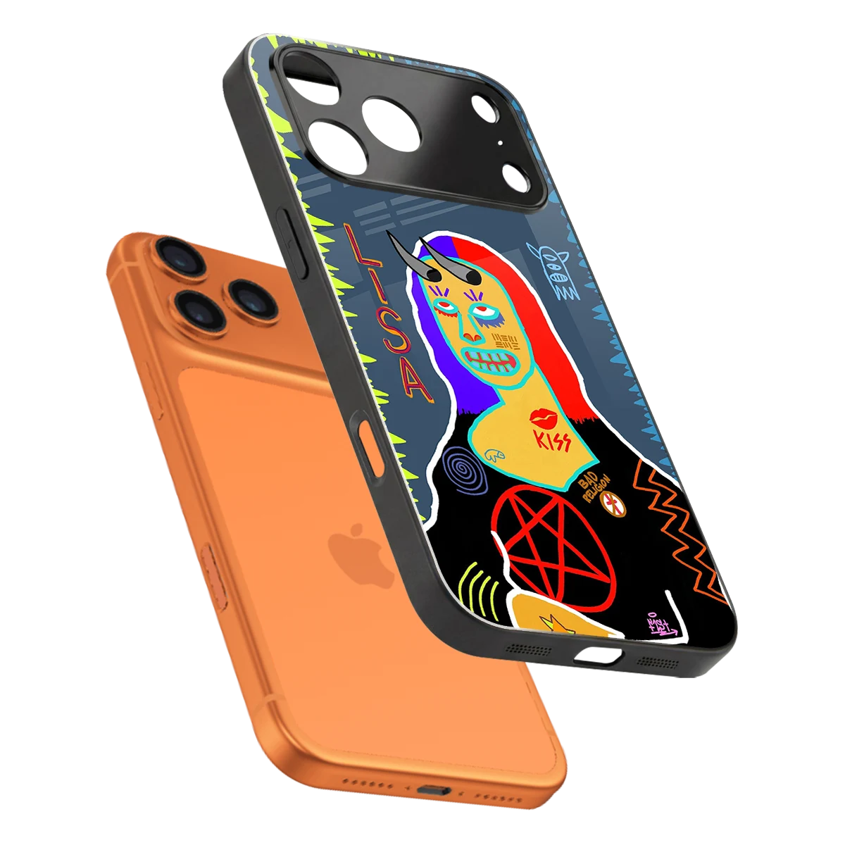 Rebel Lisa sleek iphone 17 pro max cover with tempered glass back and TPU edges