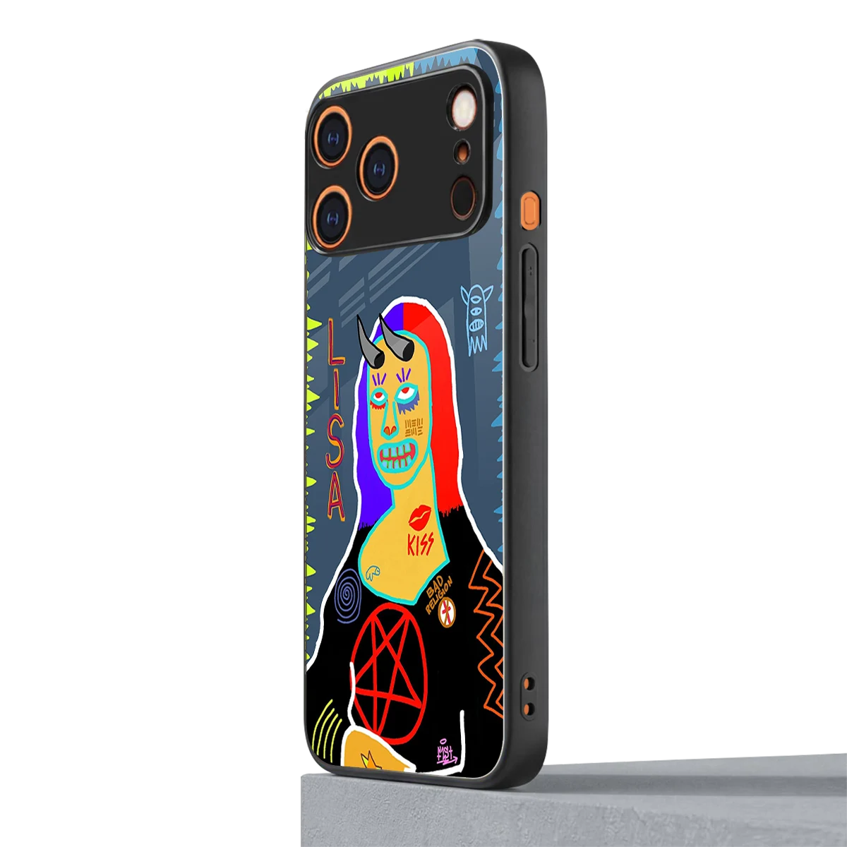 Rebel Lisa iphone 17 pro max mobile cover | shockproof glass phone case