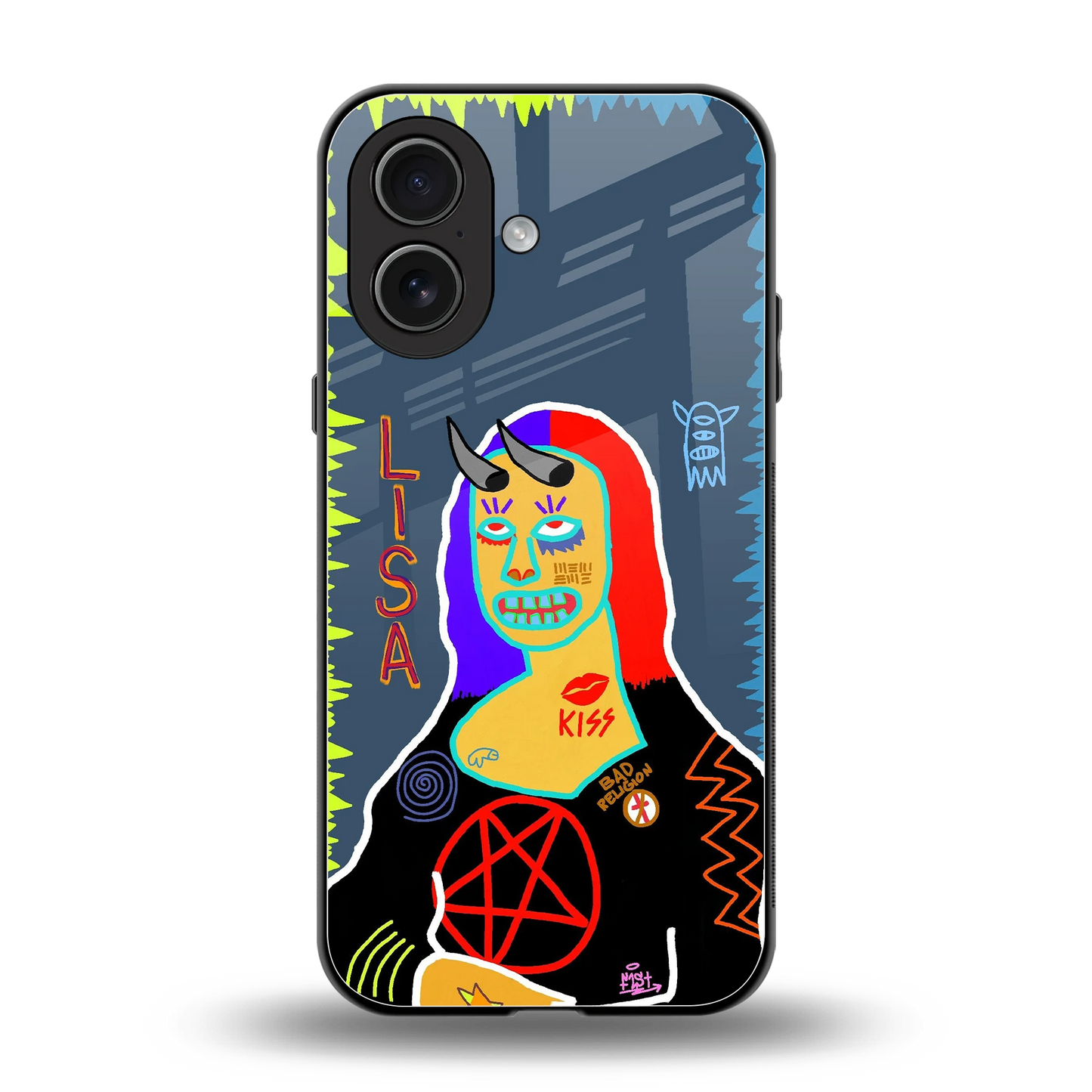 Rebel Lisa back phone cover | glass case for iphone 17