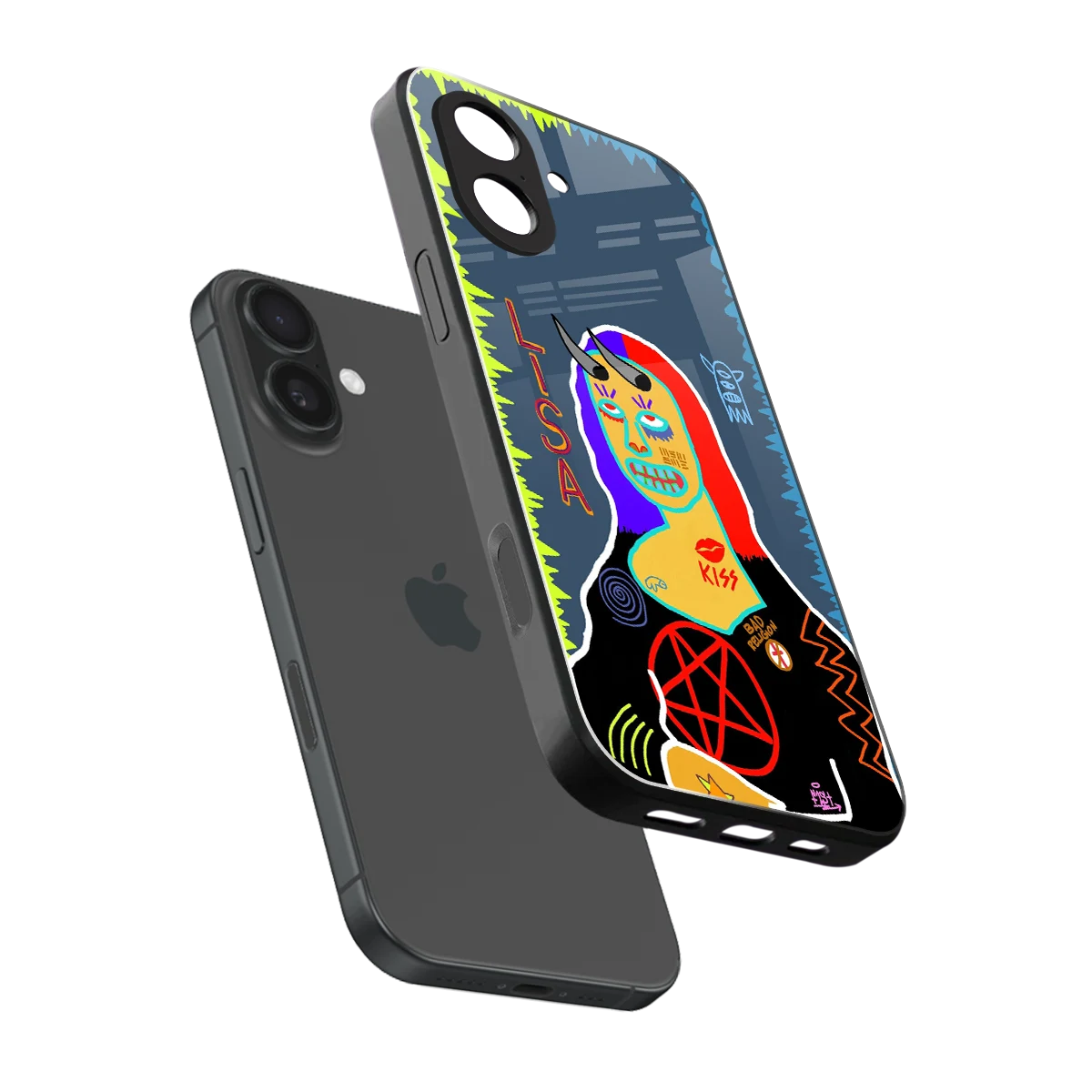 Rebel Lisa sleek iphone 17 cover with tempered glass back and TPU edges