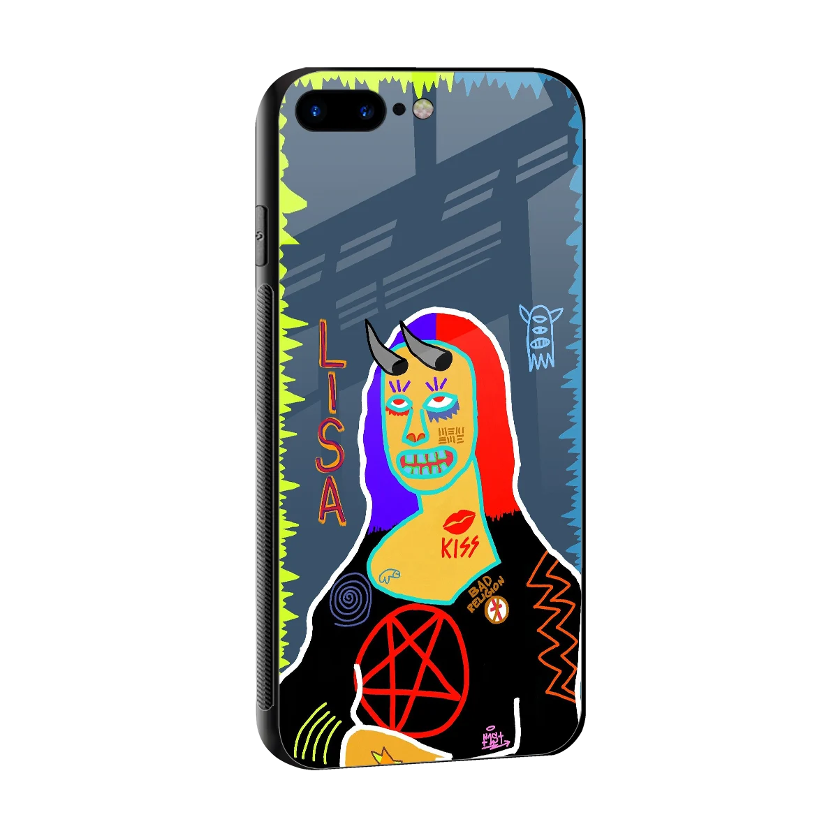 Rebel Lisa sleek iphone 8 plus cover with tempered glass back and TPU edges