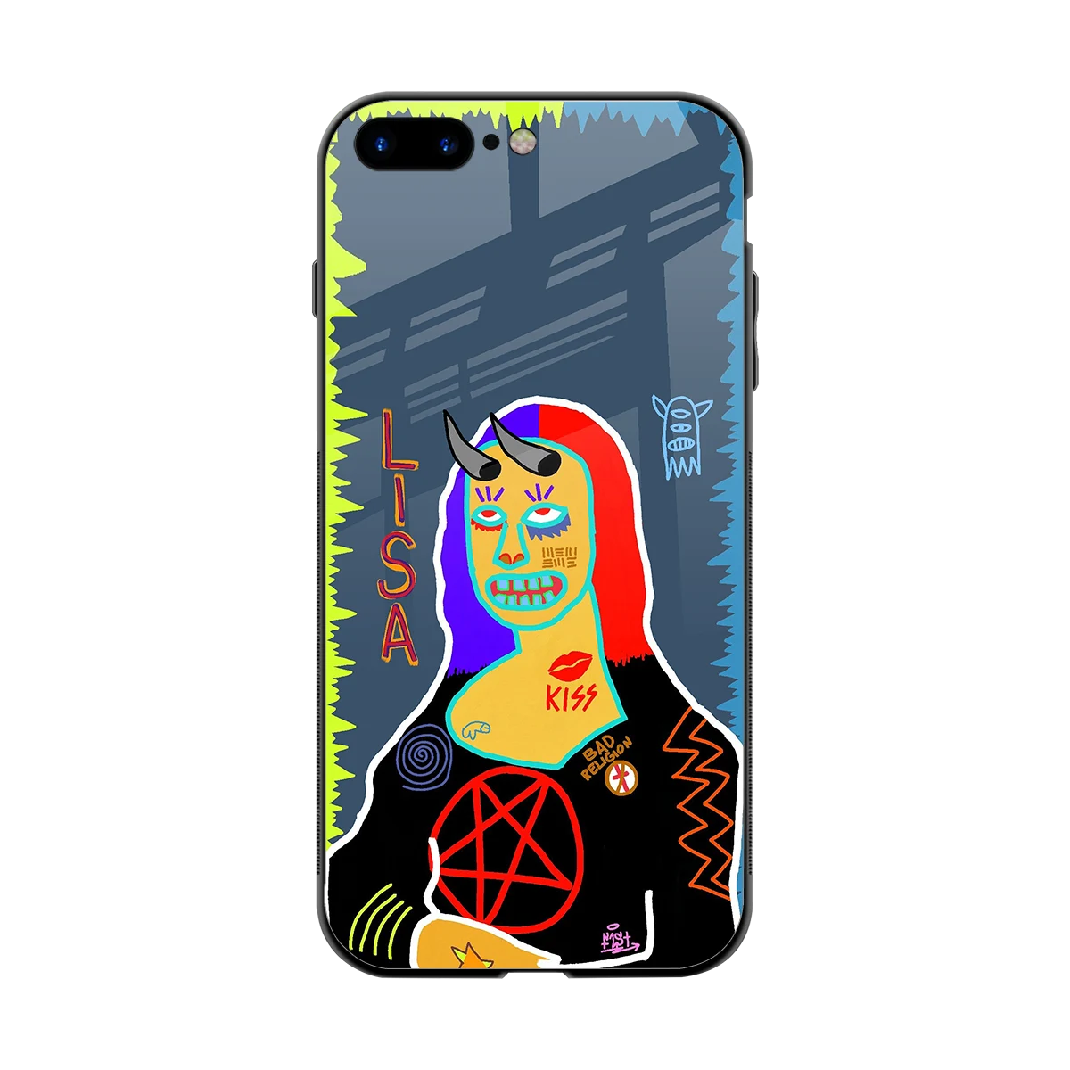 Rebel Lisa back phone cover | glass case for iphone 8 plus