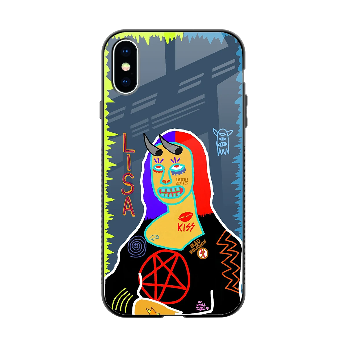 Rebel Lisa back phone cover | glass case for iphone x