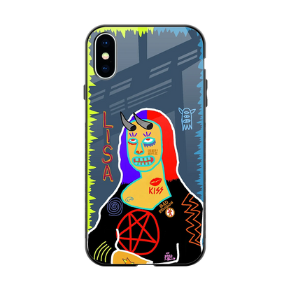 Rebel Lisa back phone cover | glass case for iphone x