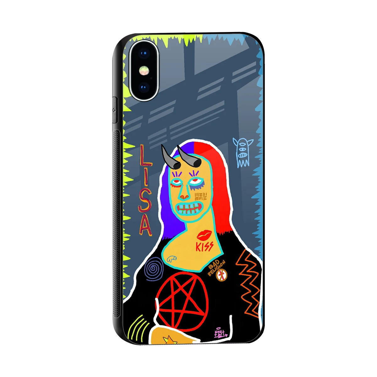 Rebel Lisa sleek iphone x cover with tempered glass back and TPU edges