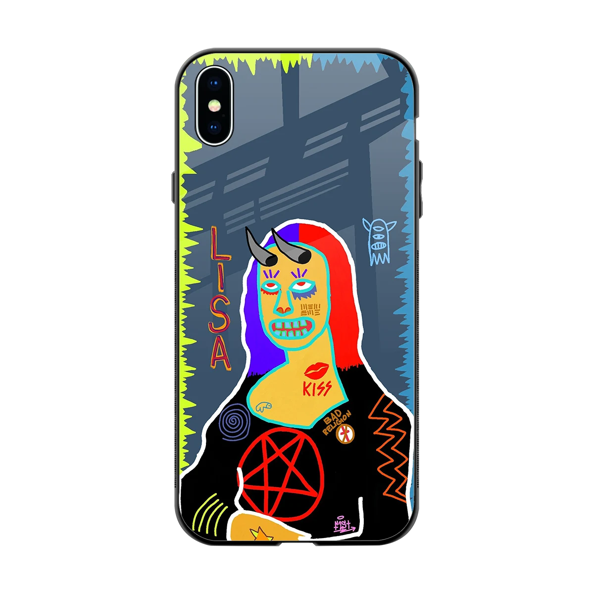 Rebel Lisa back phone cover | glass case for iphone xs max