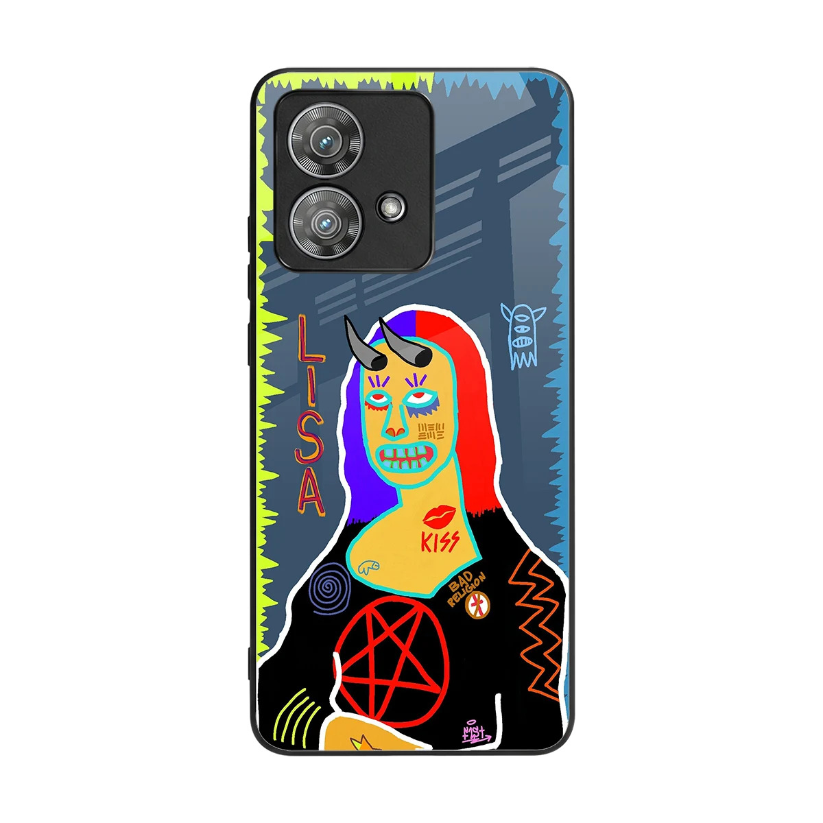 Rebel Lisa back phone cover | glass case for motorola edge 40 neo 5g