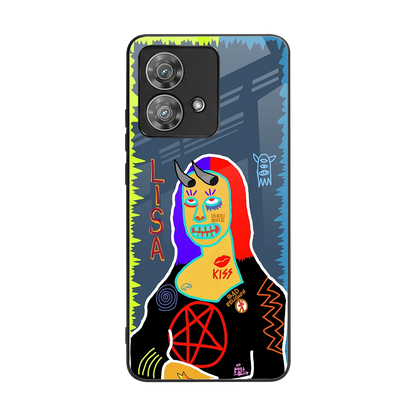 Rebel Lisa back phone cover | glass case for motorola edge 40 neo 5g