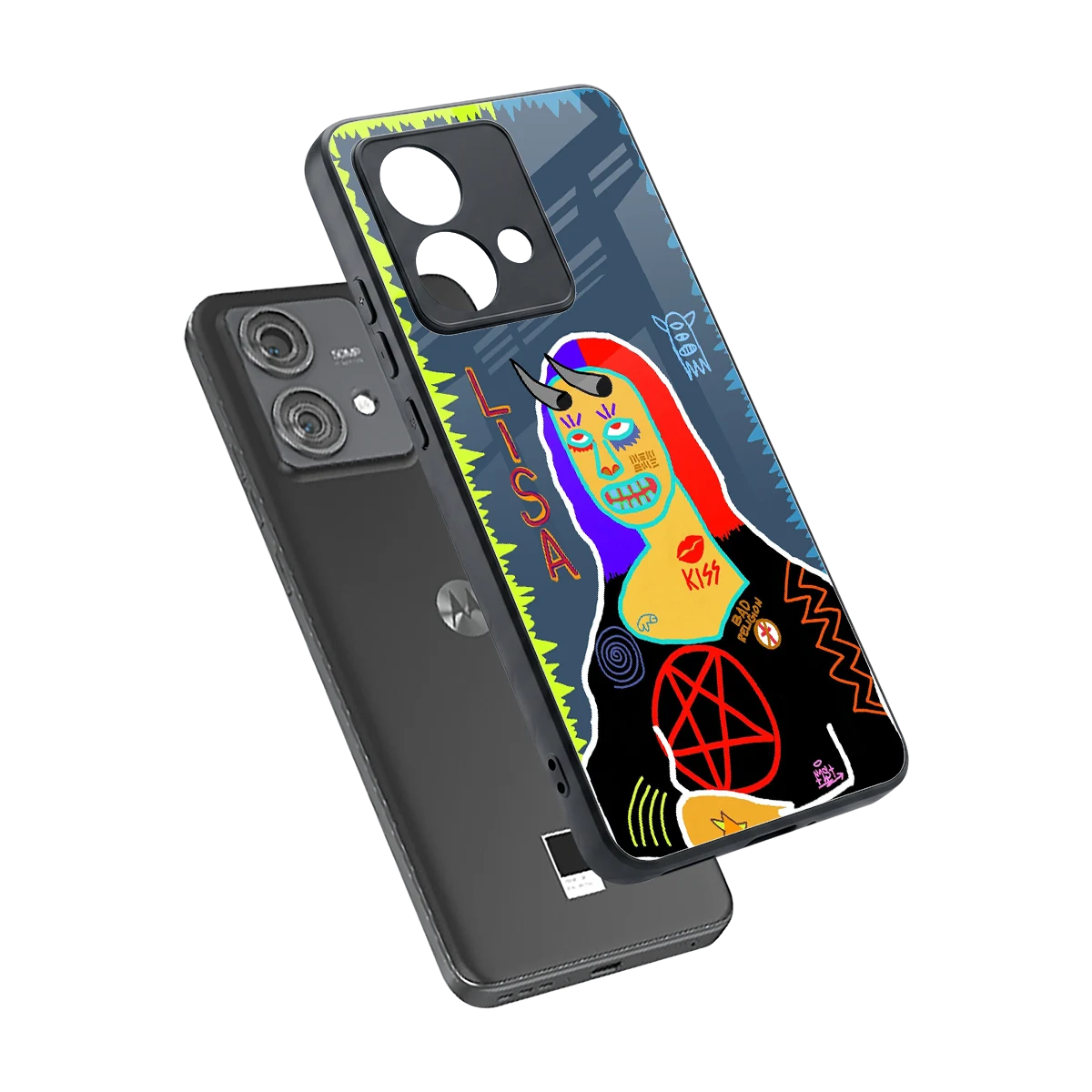 Rebel Lisa sleek motorola edge 40 neo 5g cover with tempered glass back and TPU edges