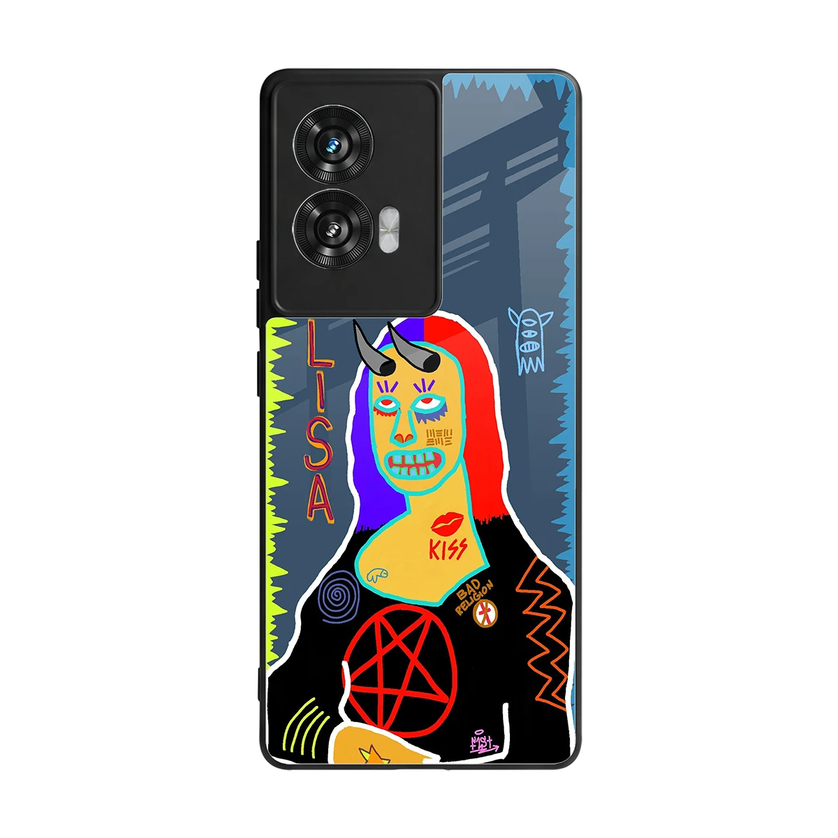 Rebel Lisa back phone cover | glass case for motorola edge 50 fusion