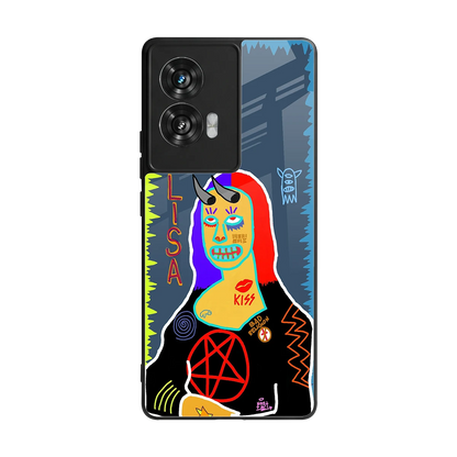 Rebel Lisa back phone cover | glass case for motorola edge 50 fusion